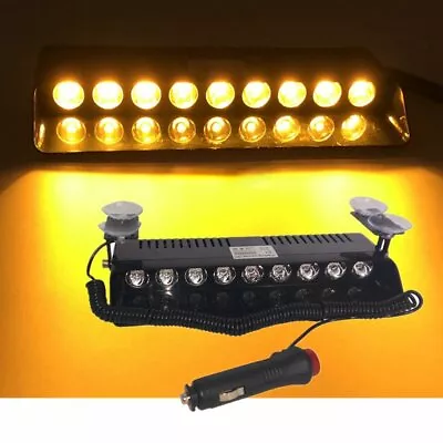 Yellow 9LED Car Truck Emergency Warning Dashboard Visor Flash Strobe Light Bar • $25.60