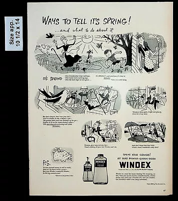 1947 Windex Home Cleanser Cleaner Spring Spray Window Vintage Print Ad 30683 • $7.48