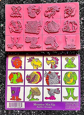 Vintage Rubber Stamp  Monster Mix UP  By Inkadinkado  1/4 X 1 1/2  • $21