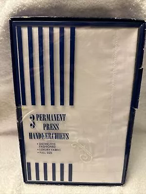 Vintage Box Mens Handkerchiefs Monogrammed Initial  J”  New In Box • $14.95