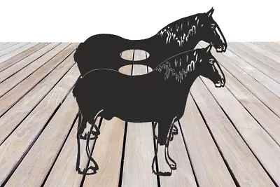 Shire Horse Garden Planter - Metal Outdoor Black Garden Ornament • £46.95