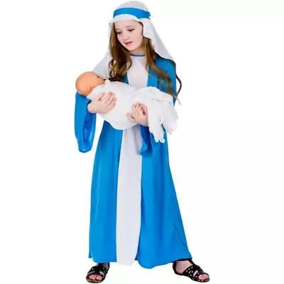 Wicked Costumes Mary Christmas Nativity Girl's Fancy Dress Costume • £10.49
