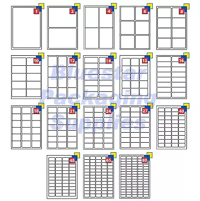 Address Labels White A4 Sheets Sticky Self Adhesive For Inkjet / Laser Printer • £2.62