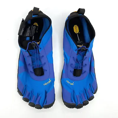 New NO BOX Mens 12.5-13 Vibram V-Alpha Mega Grip Terrain Five Fingers Shoes Blue • $79.99