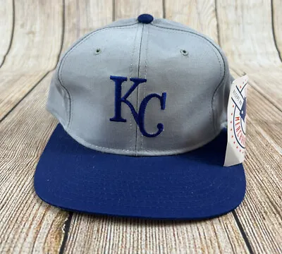 NWT Vintage Kansas City KC Royals Grey Blue Snapback Hat New Era Pro Model • $25