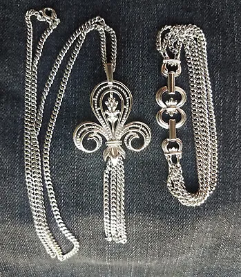 Vintage Fleur De Lis Necklace Bracelet Rare 4 Piece Complete Set Sarah Coventry • $28