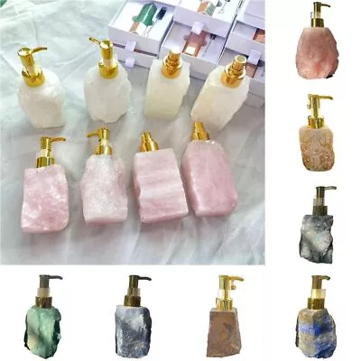 Natural Crystal Stone Soap Dispenser Reusable Shampoo Pump Organizer  Bathroom • $39.60