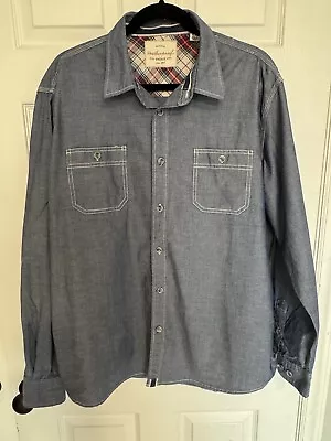 Weatherproof Vintage Shirt Men's XL Gray Cotton Chambray Button Up Long Sleeve • $19.99