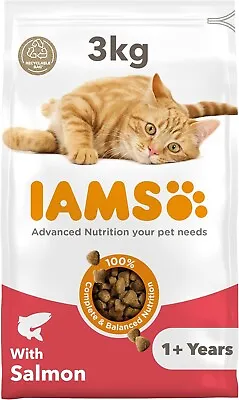 IAMS Adult Dry Cat Food Salmon 3kg • £13.99