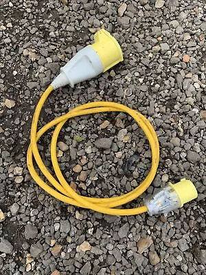 110V 16 Amp Plug To 32 Amp Socket  Arctic Yellow Changeover Lead • £16