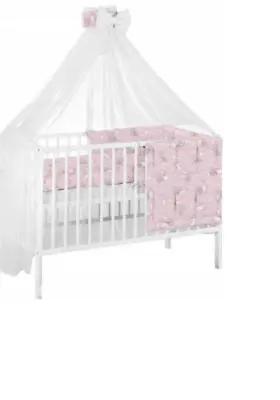 Canopy Holder Pole Bar Drape Mosquito Net With Ribbon COTBED/ COT Bunny Pink • £33.99