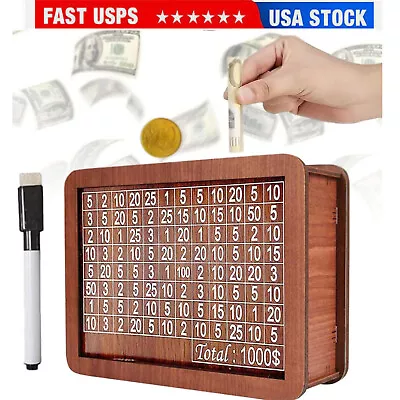 Cash Vault Wooden Savings Box Wooden Cash Saver Money Box Cash Saver Box • $17.86