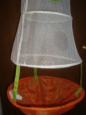 IKEA KUSINER Mesh Hanging Storage Kids Basket White Orange Playroom Display  • £19.08