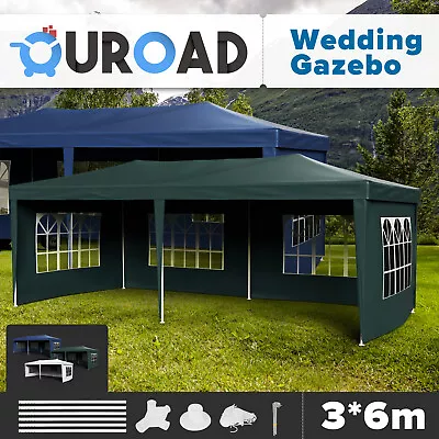 $109.90 • Buy 3x6m Marquee Tent Outdoor Gazebo Canopy W/Side Wall Window Camping Wedding Party