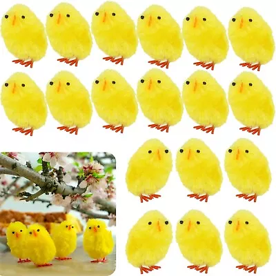 3.5cm Yellow Mini Easter Chenille Chicks Easter Decoration Crafts Party Favors • £5.75