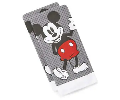 Disney Mickey Mouse 2 Pack Kitchen Towels 16x26 100% Cotton Gray • $15.99