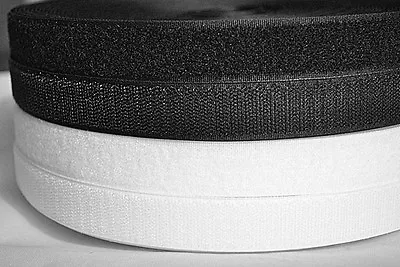 16mm 20mm 50mm Hook Or Loop Fastening Tape Black / White Various Metres Sew On • £1.49