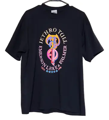 VTG Jethro Tull Emerson Lake & Palmer Mens L Tour T-Shirt Single Stitch Band Tee • $53.99