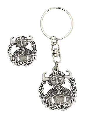 Loki Norse Keyring And Pin Badge Boxed Gift Set Handcrafted In Pewter  • £14.99
