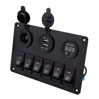 12-24V 6 Gang Car Marine Boat Circuit Board Voltage Display Switch Control Panel • $39.88