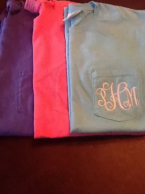 Monogrammed Comfort Colors Short Sleeve Pocket T-SHIRT Small-X-Large • $19