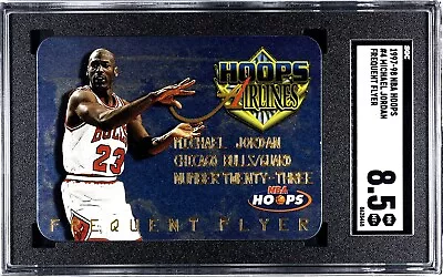 Michael Jordan 1997-98 NBA Hoops Frequent Flyer Card #4- SGC Graded 8.5 NM-MT+ • $249.95
