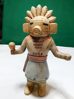 Well Made 10  Tall Mayan Masked Ceramic Figurine In Good Condition. • $9.25