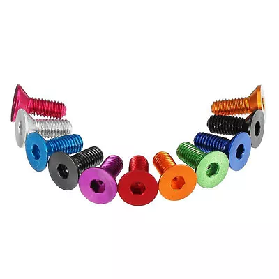 £5.50 • Buy 10Pcs M3 Aluminium Flat Head Countersunk - Allen Key Bolts Hex Head - Anodised