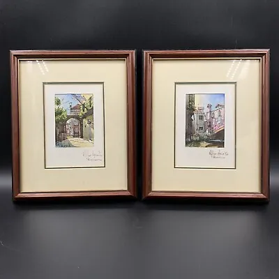 Set Of 2 Venice Italy  Watercolor Art Signed And Dated 1986 Vintage Pro Framed • $153