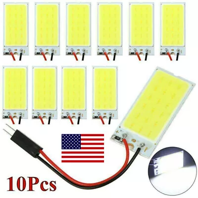 10Pcs COB Panel Dome White LED Light Interior Lamp 4W 12V T10 Festoon Bulb Light • $4.08