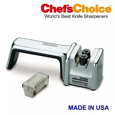  CHEFS CHOICE 460 KNIFE SHARPENER DIAMOND HONE 2 Stage Silver Made In USA • $39.95