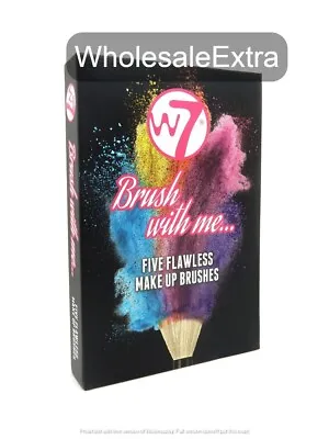 W7 Brush With Me -Professional Brush Set Of 5 Makeup Brushes-Clearance Price • £6.99