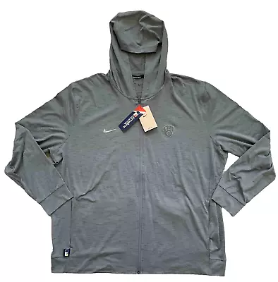 Nike Milwaukee Brewers MLB Dri-Fit Full Zip Hoodie Athletic Light Jacket XL New • $89.99