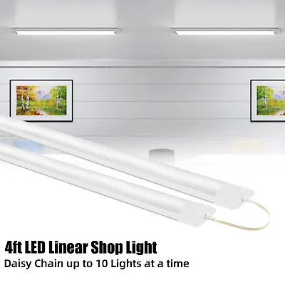 10PCS 4FT LED Batten Tube Light IP65 Garage Workshop Ceiling Light Panel Lamp US • $92.97