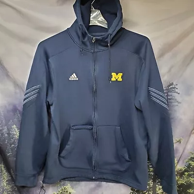 Adidas Michigan Wolverines Mens Size Large Zip Up Hooded Jacket • $16