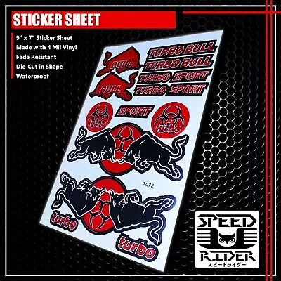 Race Sponsor Sticker Decal Motorcycle Dirk Bike Atv Gear Helmet Turbo Bull Logo • $8.48