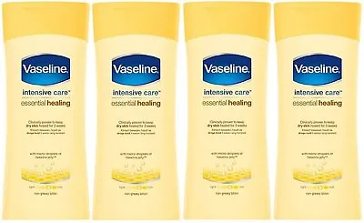 X4 Vaseline Intensive Care Essential Healing Dry Skin Body Lotion 400ml • £14.72