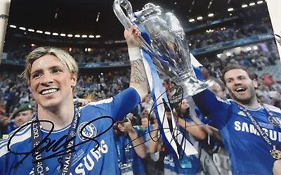 £49.99 • Buy Fernando Torres  Juan Mata Signed  Chelsea Photo This 12x8