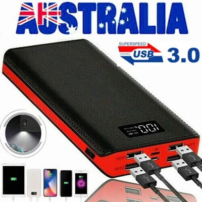 $28.96 • Buy 1000000mAh Power Bank External Battery 4USB Fast Charging Portable Charger AUS