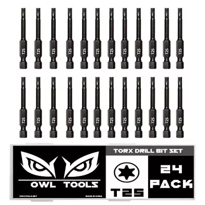 T25 Torx Bits 24 Pack 2 Inch Impact Grade 8 Point Torx Star Bit With Hex Shank • $23.87