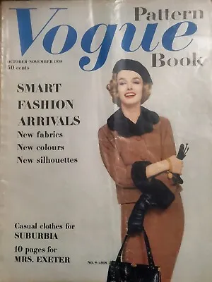 Vintage VOGUE PATTERN BOOK / Magazine Oct - Nov 1958 Vol. 33 No. 2 • $54.99
