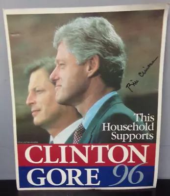 BILL CLINTON SIGNED CAMPAIGN 9.25x11.25  POSTER • $49.95