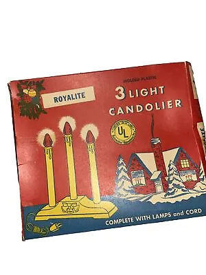 Vintage Good-Lite Molded Plastic 3 Light Candolier In Original Box**Works • $30