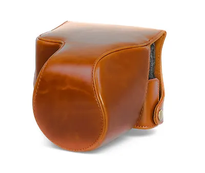 Camera Bag Case For Panasonic Lumix FZ1000 Faux Leather Bag Brown CC1183c • £25.83