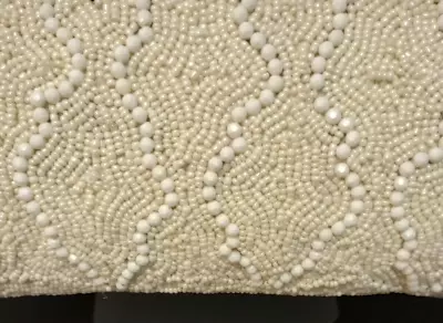 Z Gallerie Cream/Ivory  Beaded Throw Pillow 18  X 18  Down Feather • $41.60