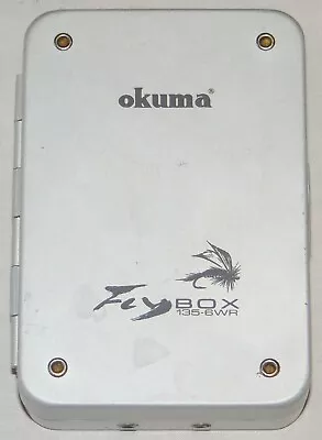 Vintage Okuma Silver Aluminum Fly Box 135-6WR W/ 6 Window Compartments • $14.99