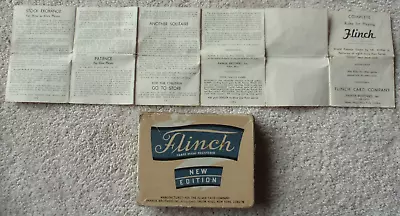 VINTAGE Flinch Card Game~Parker Brothers~1934~w/ Instructions & Joker~COMPLETE • $10.25