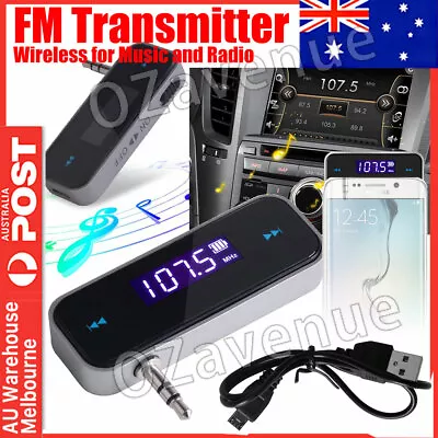 3.5mm Car Wireless MP3 FM Transmitter Handsfree Radio For Mobile Phone Universal • $8.75