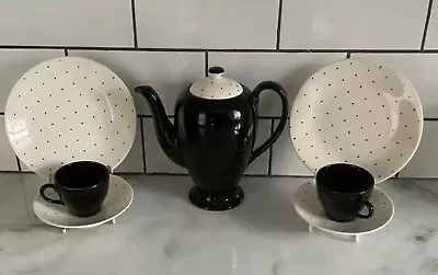 Washington Pottery Polka Dot Coffee Pot Cups & Plates. Vintage MCM. 1950’s • £34.99