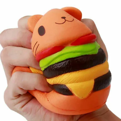$17.95 • Buy Toy Stress Cat Burger Relief Slow Rising Simulation Scented Squeeze Food Jumbo~